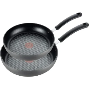 T-fal Ultimate Hard Anodized Nonstick Frying Pan Set, 8 and 10 Inches, Oven and Broiler Safe up to 400°F, Kitchen Cookware