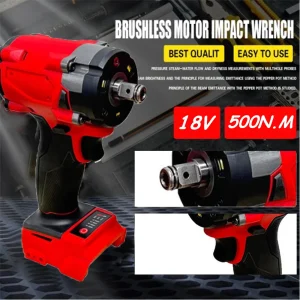 Brushless Impac Wrench 500N.m Electric Driver 1/2" Repair Cordless Screwdriver 4 Gears Power Tools for Milwaukee 18V Battery
